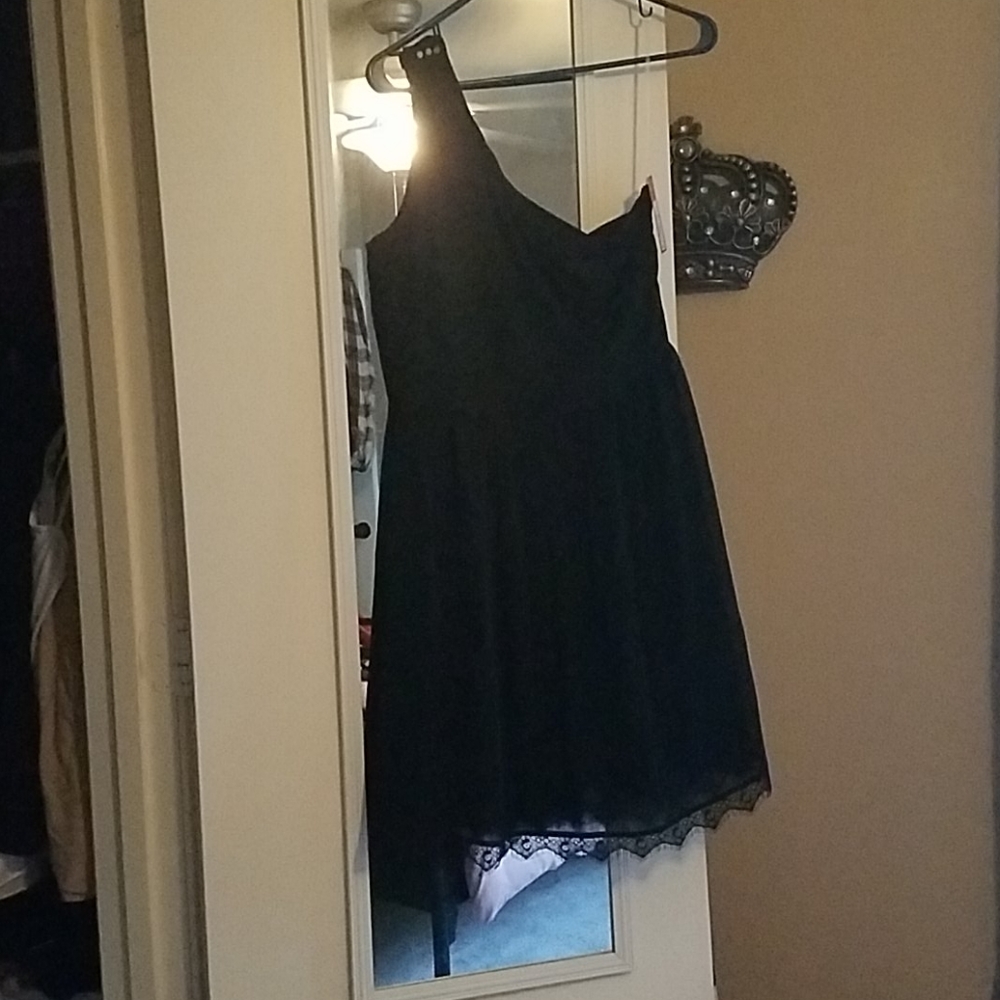 Xhilaration One Shoulder Black Cocktail Dress